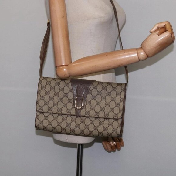 GUCCI GG Supreme Shoulder Bag PVC Beige Gold 94 02 050 Auth 146260 - Picture 14 of 16